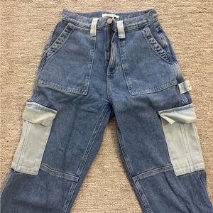 PacSun Two-Tone Blue Cargo Jeans